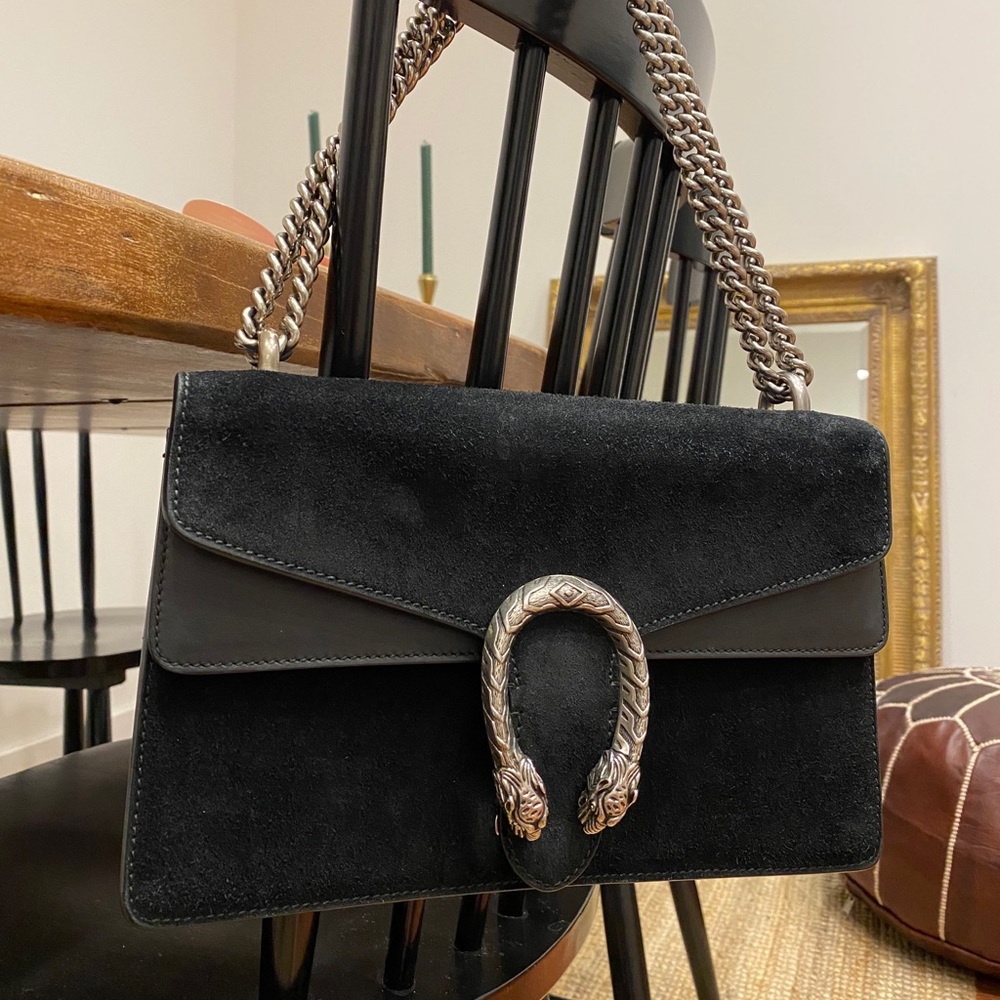 Gucci Black Suede Dionysus Bag